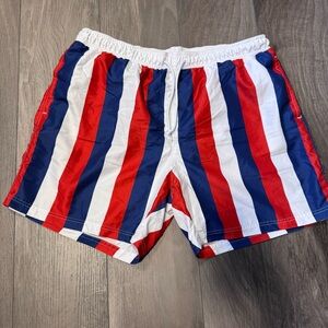 Celebrate Men's Patriotic Stripe Pattern
Swim Trunks X-Large Red White & Blue